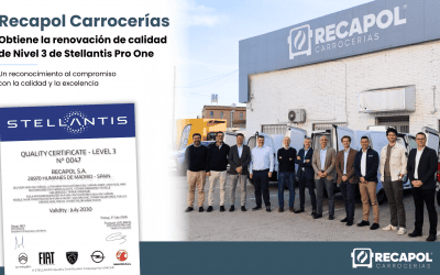 Recapol Carrocerías obtiene la Renovación de Certificación de Calidad Nivel 3 de Stellantis Pro One (la más alta), ampliando notablemente su alcance.